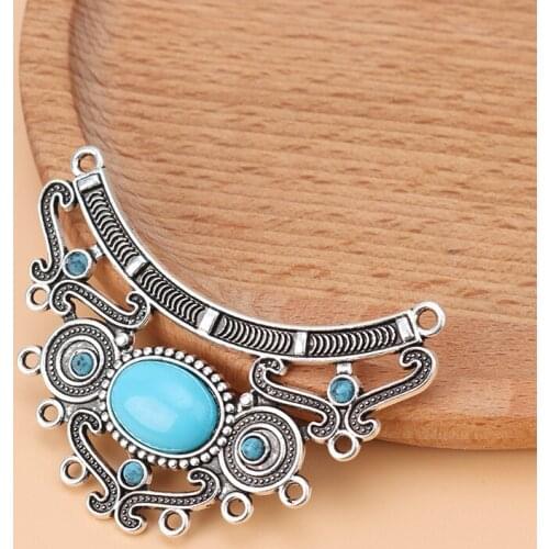 10pcs/lot Silver Color Boho Large Chandelier Multi Strand Connector Charms Pendants for Necklace Jewelry Making Accessories