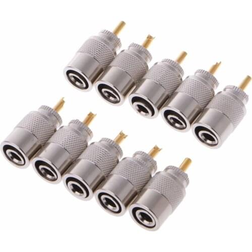 10 PCS UHF Connector Plugs PL-259 Male Solder for RG8X Coaxial Cable