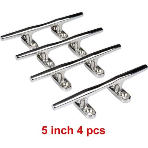 4 pcs/Lot 4 inch 5 inch MIZUGIWA Stainless Steel 316 Heavy Duty Hollow Open Base Cleat Bollard Of Marine Hardware