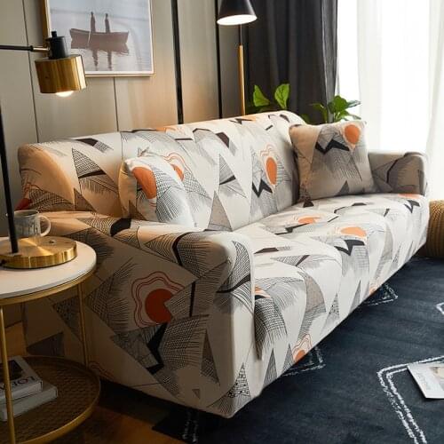 Stretch Printed Sofa Cover For Living Room Chaise Longue,Full-Wrap,Anti-Skid,Soft ,1 2 3 4 Seater,Combination Couch Slipcover
