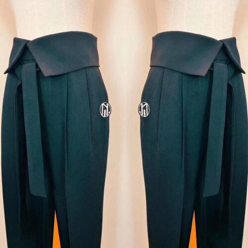 Black Latin Dance Pants Professional Men Adult Satin Ballroom Dance Pants Salsa Tango Rumba Samba Cha Cha Latin Trousers DQS1978