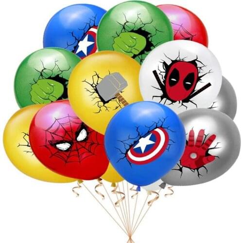 Marvel Superhero Balloon Children Party Set Spiderman Latex Balloon Combination Baby Birthday Party Decorations Color Balloon