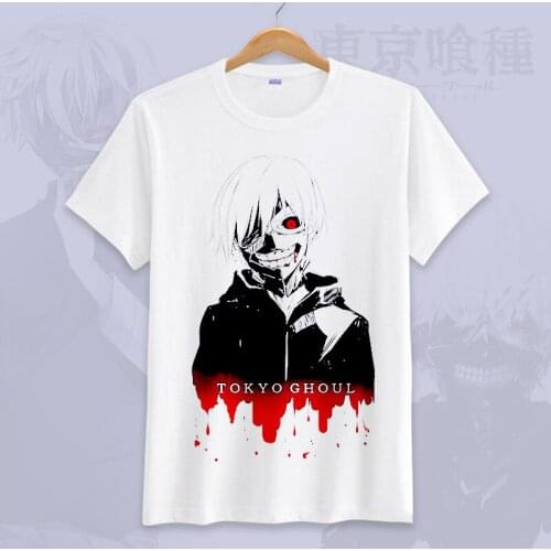 Japanese Anime Tokyo Ghoul Cosplay T Shirt Ken Kaneki Summer T-Shirt Women/Men Fashion Graphic Top Tee Casual tshirt Costume