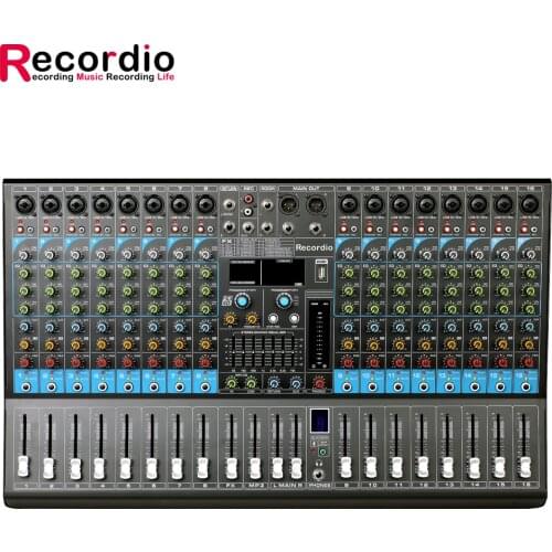 GAX-GL16 16 Channel Mixer USB Stage Karaoke Conference Wedding Effects Processor Mixing Console with 48V Phantom Power For DJ