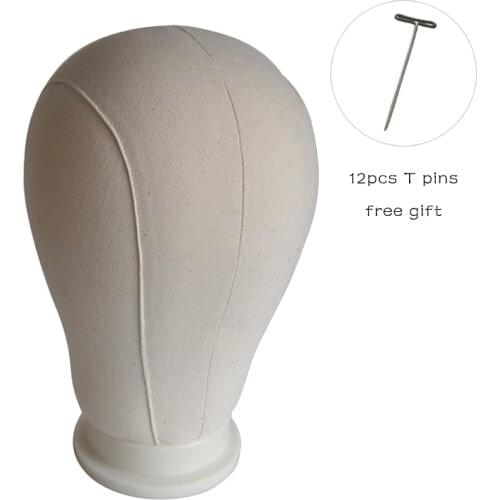 21inch-25inch Beige Canvas Block Head For Custom-Made Wig/Display Styling Mannequin Manikin Head Make Wig Tools Free Get T Pins