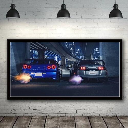 GTR R34 VS Supra Sports Car Vehicle diamond painting full square round drill diamond rhinestone embroidery kits cross stitch