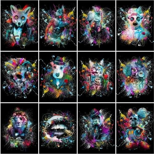 HUACAN 5D Diamond Painting Cat Full Square New Arrival Diamond Embroidery Cross Stitch Animal Owl Diamond Mosaic Handmade Gift