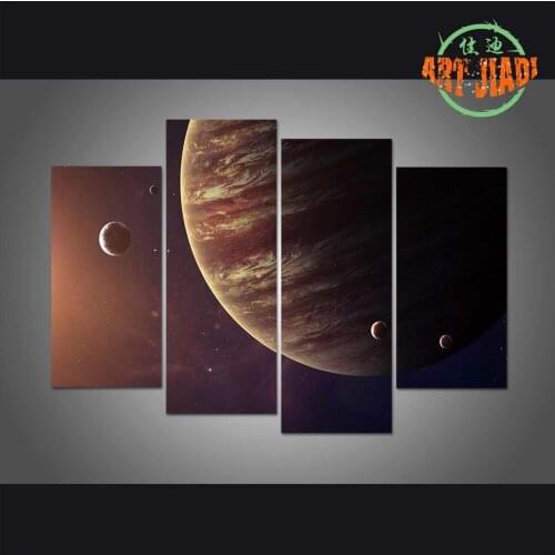 Jupiter With Its Moons 4 Pieces/sets Canvas Art Canvas Paintings HD 4 Panel Decorations For Home Wall Art Prints Canvas\A447