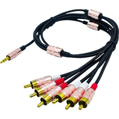 Overgild Lotus 3.5 Stereo Male To 6RCA Male Cables