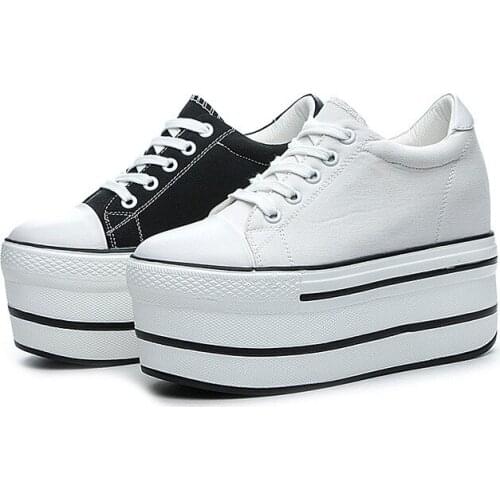 Krasovki 2021 Platform Shoes Women Spring Autumn Womens Shoes Fashion Canvas Shoes Breathable Women Super High Single Shoes