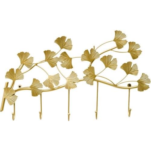 5PCS Northern Europe Creative Door Porch Decoration Cast Iron Hook Light Luxury Wind Hanging Clothes Mounted Wall Hook