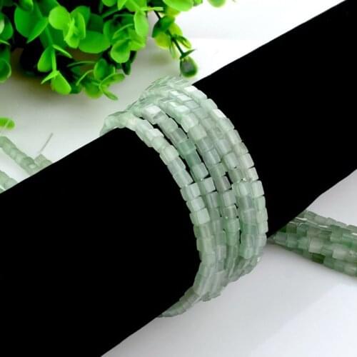 4*4mm Square Wave Green Aventurine Beads Strand 15 Inch Jewelry Making Beads