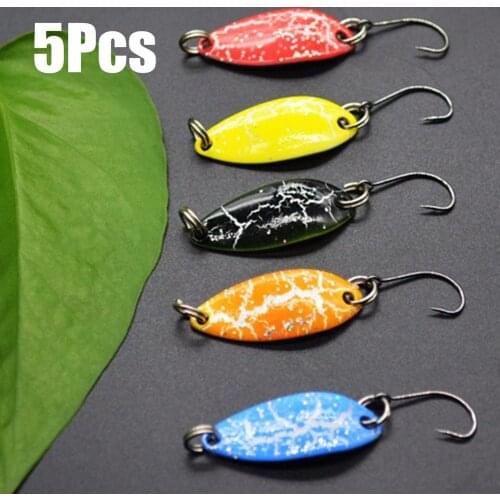 5Pcs 3.2cm 3g Metal Mini Fishing Artificial Lifelike Lure Wobbler Fish Swim Bait