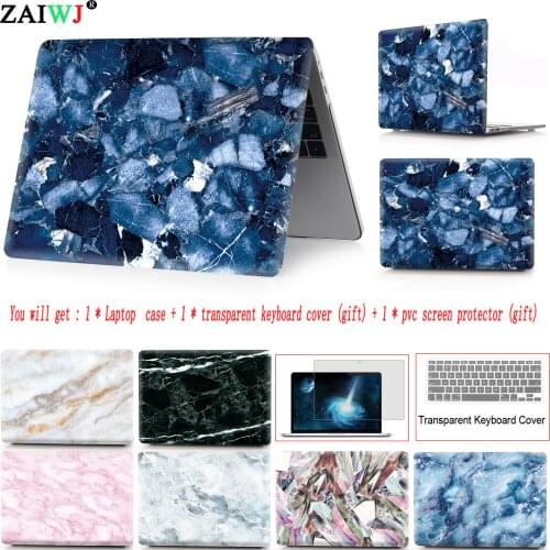 Marble Laptop Case For Apple MacBook Pro Air Retina 11 12 13 15 for Mac 15.4 13.3 Inch Touch Bar shell Sleeve + Keyboard Cover