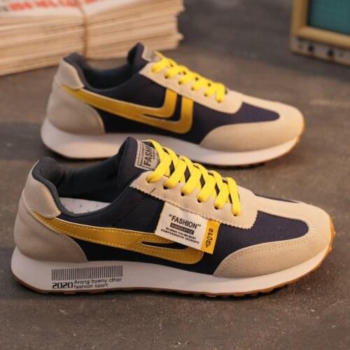 Mens Shoes Spring and Summer New Korean Version of Sports Running Shoes Breathable Agam Shoes Cloth Shoes Students Board Shoes