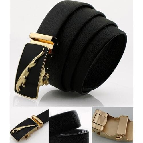 Zpxhyh Brand Fashion Automatic Buckle Black Genuine Leather Belt Mens Belts Cow Leather Belts for Men Real leather cowhide belt
