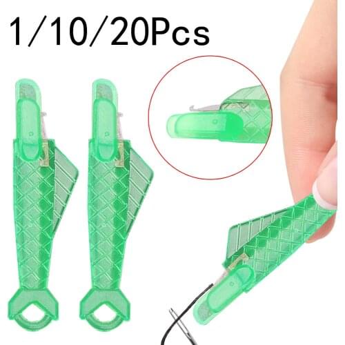 Mini Sewing Machine Needle Threader With Hook Plastic Needle Insertion Tool Elderly Quick Automatic Changer Craft Accessories
