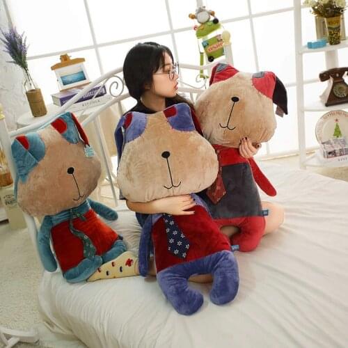 New 1pc 80cm Cute Fat Dog Plush Toy Stuffed Soft Kawaii Animal Cartoon Pillow Lovely Gift for Kids Baby Children Good Quality