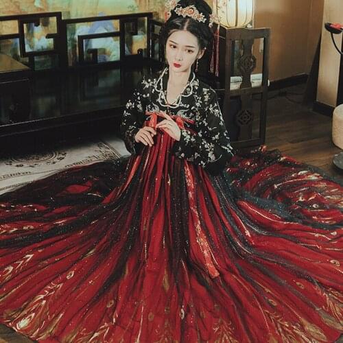 2020 New Hanfu Dress Ancient Chinese Costume Hanfu Dress Traditional Tang Dynasty Fairy Princess National Dance Dress SL3371