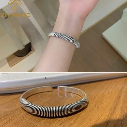 XIYANIKE 925 Sterling Silver New Arrival Korean Retro Open Bracelet Female Simple Fashion Jewelry Bracelet Trend Couple Gifts