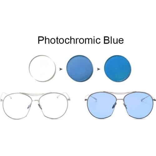 Single Vision Len Photochromic Blue or Pink or Purple SPH Range -8.00~+6.00 Max CLY -6.00 Optical Lenses for Eyewear 1.56/1.61