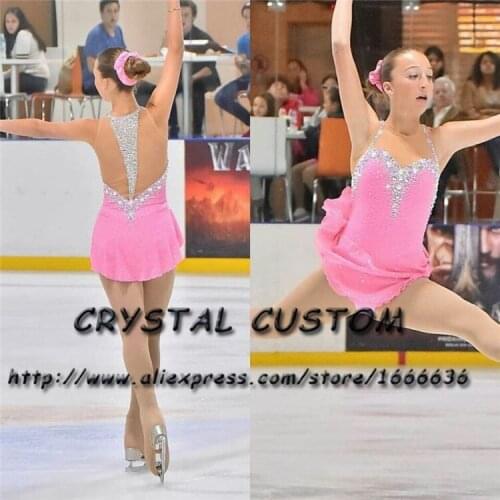 Crystal Custom Figure Skating Dress Girls New Brand Ice Skating Clothes For Competition DR4685