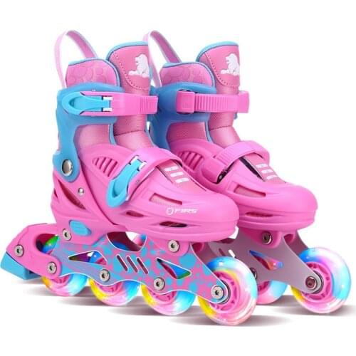 Full Flashing Sneakers Roller Skate For Shoes Inline Daily Street Brush Skating Adjustable Unisex Patines En Linea Kid Gift IA39