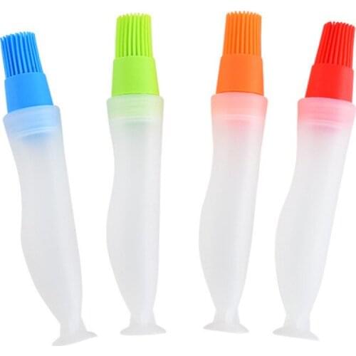 Portable Silicone Suction Table Oil Bottle Brush Multifunctional Baking Barbecue Oil Brush Kitchen Tool
