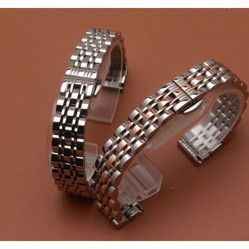 Solid Stainless Steel Watchband butterfly clasp Metal Wristwatches Band rose gold silver Metal Watchband14mm 16mm 18mm 20mm 22mm