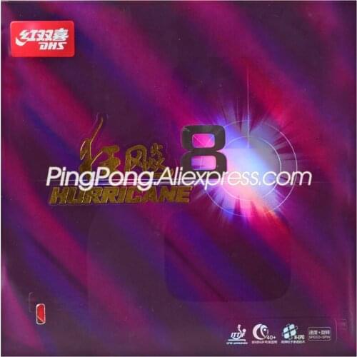 DHS Hurricane 8 Table Tennis Rubber DHS Hurricane-8 / H8 Pips-In Original DHS Ping Pong Sponge