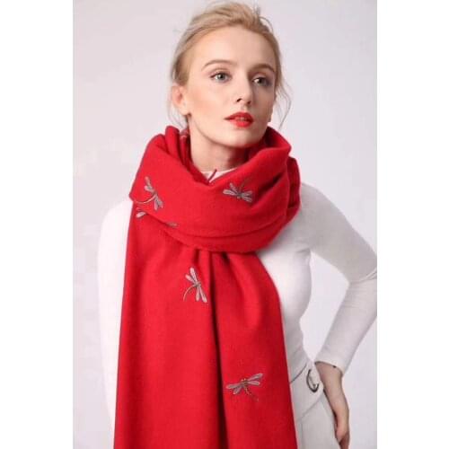 Luxury scarf women,cashmere embroidery dragonfly scarf,bandana,pashmina,wool shawls,women cape,shawls and scarves,one pc sale