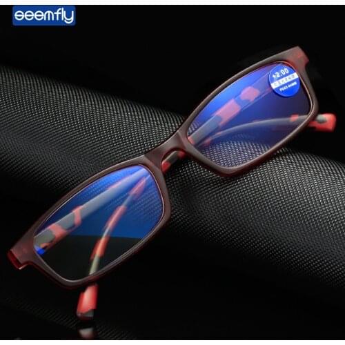Seemfly Women Anti Blue Light Reading Glasses Classic Retro Hyperopic Glasses Printing Presbyopic Spectacles Diopters +1.0to+4.0