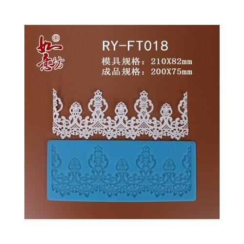 Ry-ft018 Food grade silicone mould 21x8.cm flower leaves vine sugar lace mat decoration for cupcake baking ware sugar craft mold