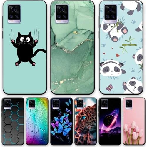 For vivo V20 Case V20 Pro Black Soft TPU Silicone Cartoon Cute Phone Cover Case for Vivo V20 Pro Bumper for VivoV20 V 20 Case