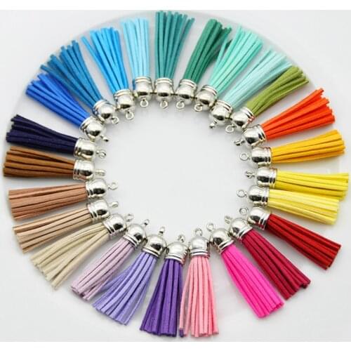 10pc 55mm CCB Vintage Faux Leather Tassels Fringe Jewelry Making Findings Earring Accessories Key Chain Cellphone Straps Pendant