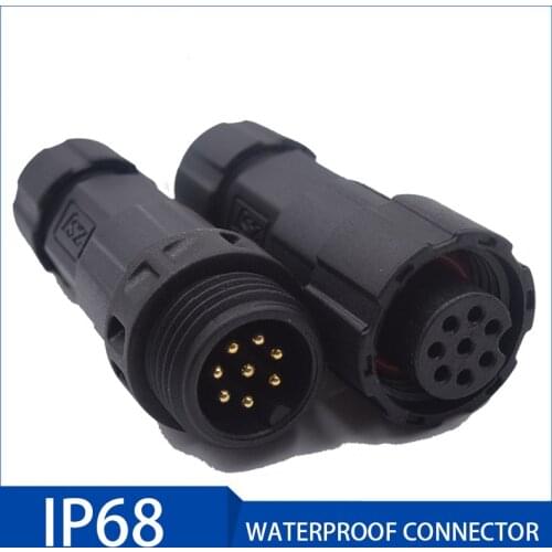 1pcs IP68 Waterproof Electric Cable Male Female Assembled Soldering Connector 2/3/4/5/6/7/8/9/10/11/12 Pin Plug Socket Connector