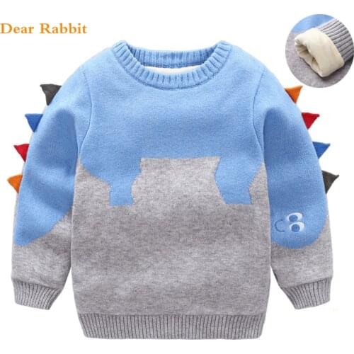 Dinosaur Pattern Boys Knitted baby girl winter clothes Sweater Toddler Kids Casual Spring Cartoon Warm Cotton Sweaters Pullovers