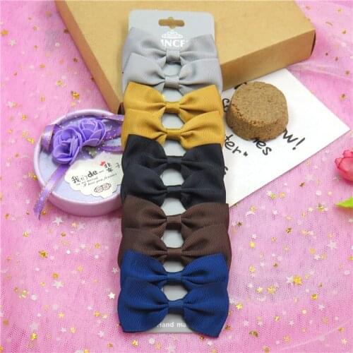 10PCS/Lot Lovely Dark MIX Color Hairpins Grosgrain Ribbon Bows Clips 2020 Korean Creativity Hair Accessories For Baby Girls NEW