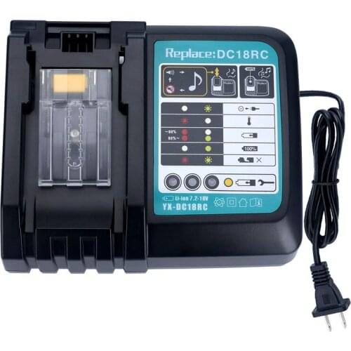 DC18RCT Replacement Charger for Makita 14.4V-18V Lithium-ion Battery BL1815 BL1830 BL1840 BL1845 BL1850 BL1860 Batteries Charger