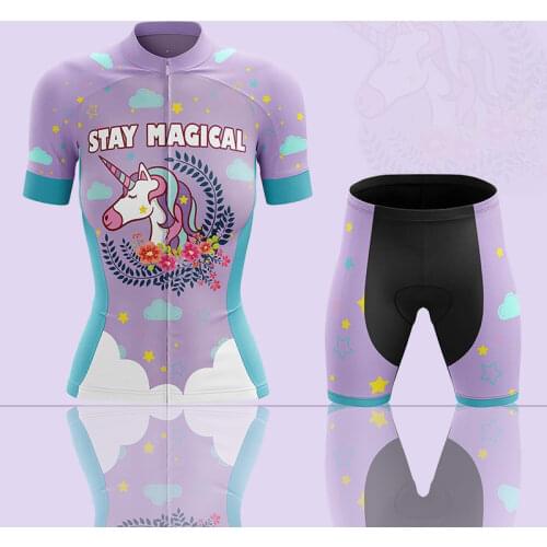 Cycling Bicycle Jersey Sets Womens Bike Clothing Summer Anti-UV Riding Skinsuit Bib Shorts Sleeve Team Racing Sportwear Uniform
