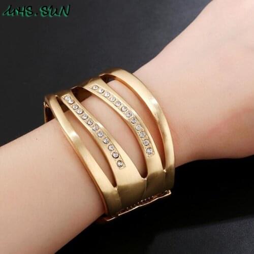 MHS.SUN Punk Hollow Ladies Women Bangle Bracelets Fashion Exaggerated Girls Bangles Bracelets European Female Jewelry For Gift