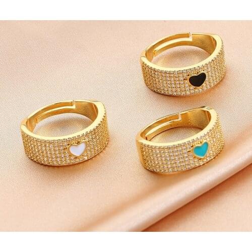 Retro Heart-shaped Ring For Women Ins Cold Wind Personality Zircon Index Finger Rings 2021 New Arrival Party Gift