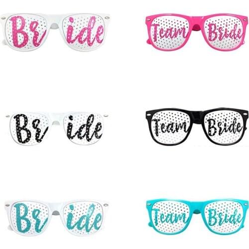 1Pcs Hen Party Supplies Bride Team Bride Glasses Wedding Party Decora Night Party Bridal Themed Favors Bachelorette SuppliesTB02
