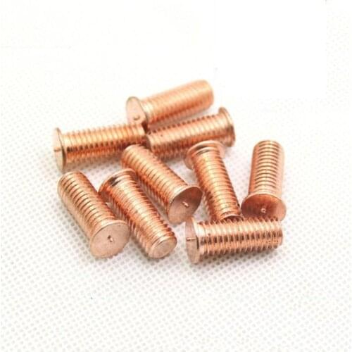 100 Pcs Welding Screw M3 M4 M5 M6 Spot Welding Studs Carbon Steel Copper Plated