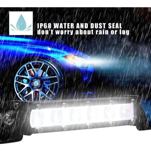 8inch 60W Long Bar Work Light LED Spotlight Flood Spot Suv Boat Driving Lamp For Offroad Automobiles Car Light Assembly