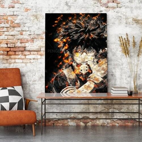 Canvas Painting Hd Printed Abstract Fight Boy Home Decoration My Hero Academy Pictures Poster Wall Art For Living Room Artwork