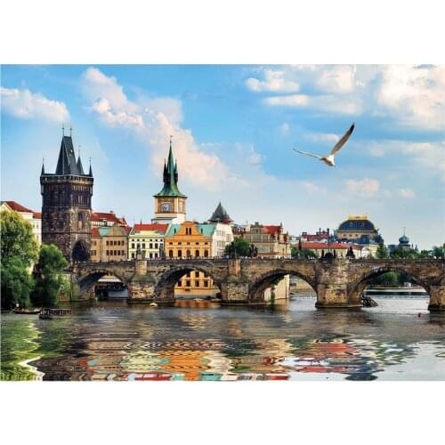Charles Bridge Prague 5d diy diamond painting full square round drill diamond embroidery sale landscape home decoration P544