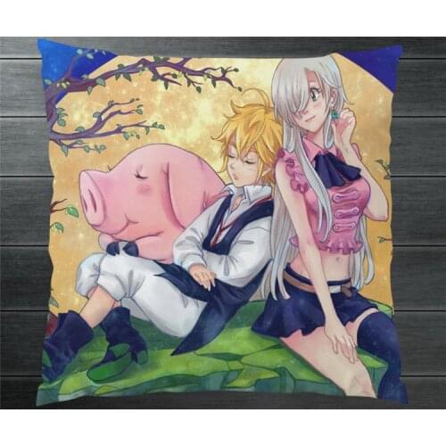 Anime The Seven Deadly Sins Meliodas Elizabeth Liones Two Side 40x40cm Pillowcases Pillow Bed Cushion Case Cover Cosplay Gift P4