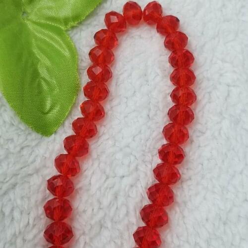 Free Ship 1000 Pcs red Crystal Glass Rondelle Faceted Loose Spacer Beads 8mm