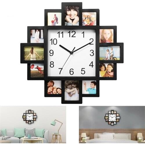 16 Inch Photo Wall Clock With Photo Frames Clock For Opening Photographs Collage With 12 Photos Available